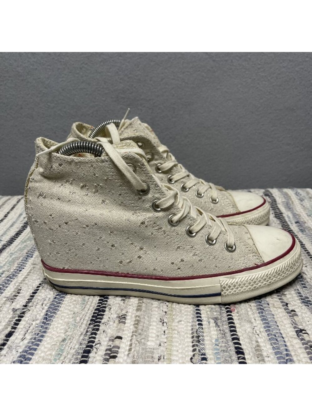 Converse Chuck Taylor All Star Lux Hidden Heel Wedge Twill Knit 9 Beige